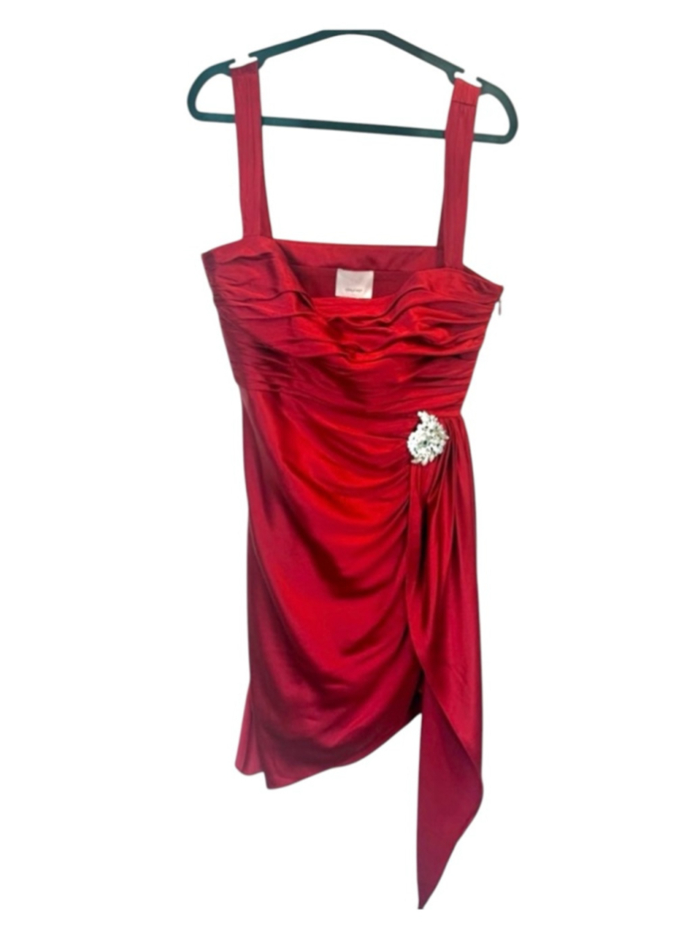 cinq a sept Tate Assymetrical Hem Silk Mini, Red Currant NWT - Picture 2 of 6